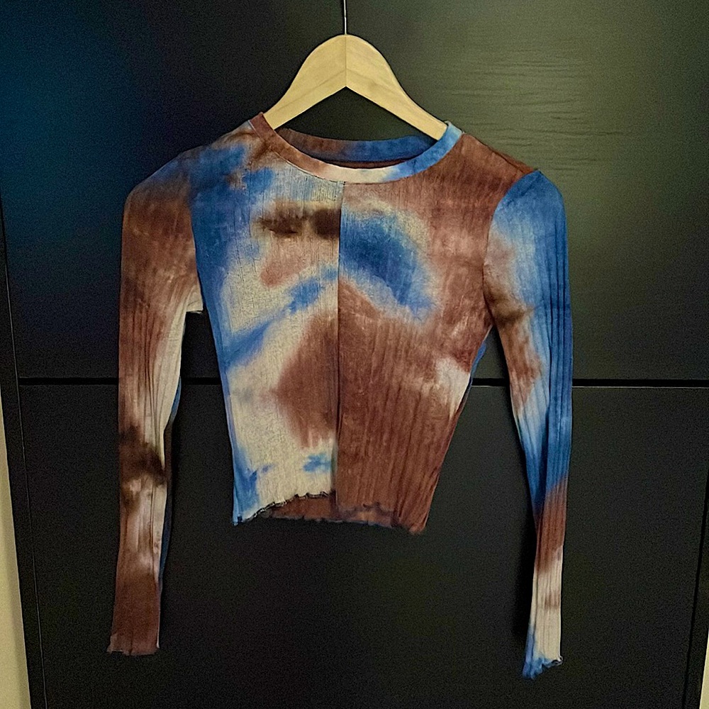 Blue brown top size XS